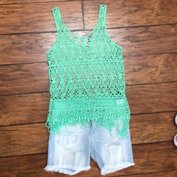 Maurice’s Boho Gypsy Festival Crochet Tank Small Beach Fringe Festival Rodeo - Picture 6 of 9
